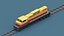 Stylized Train and Rail Wagons Low Poly 3D model