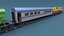 Stylized Train and Rail Wagons Low Poly 3D model