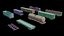 Stylized Train and Rail Wagons Low Poly 3D model