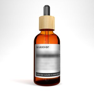 Amber glass dropper bottle with wooden cap