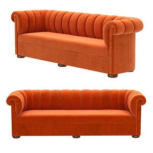 sofa custom orange velvet 3D
