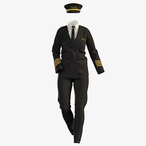 female pilot uniform with texture