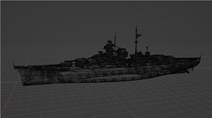 3D WW2 German Battleship Bismarck model