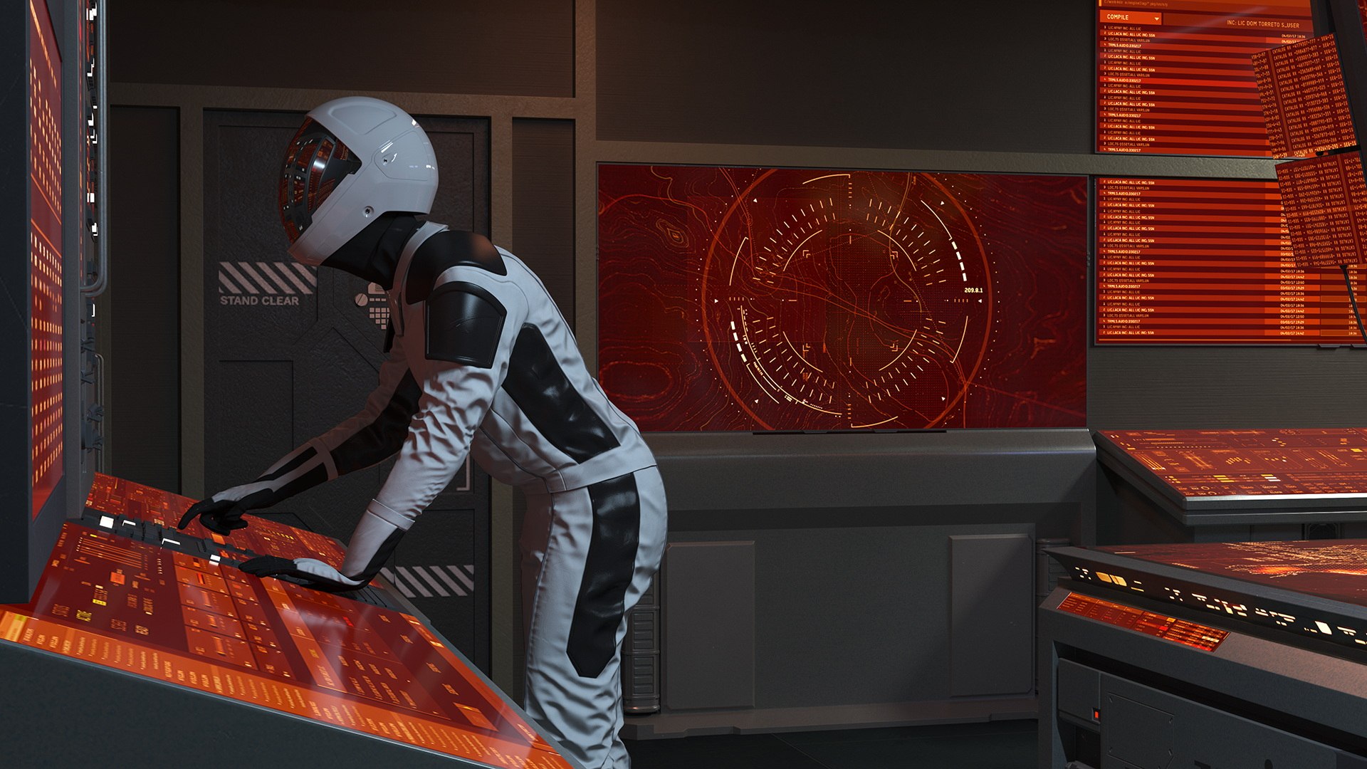 3D Command Room With Operators Red - TurboSquid 2258832