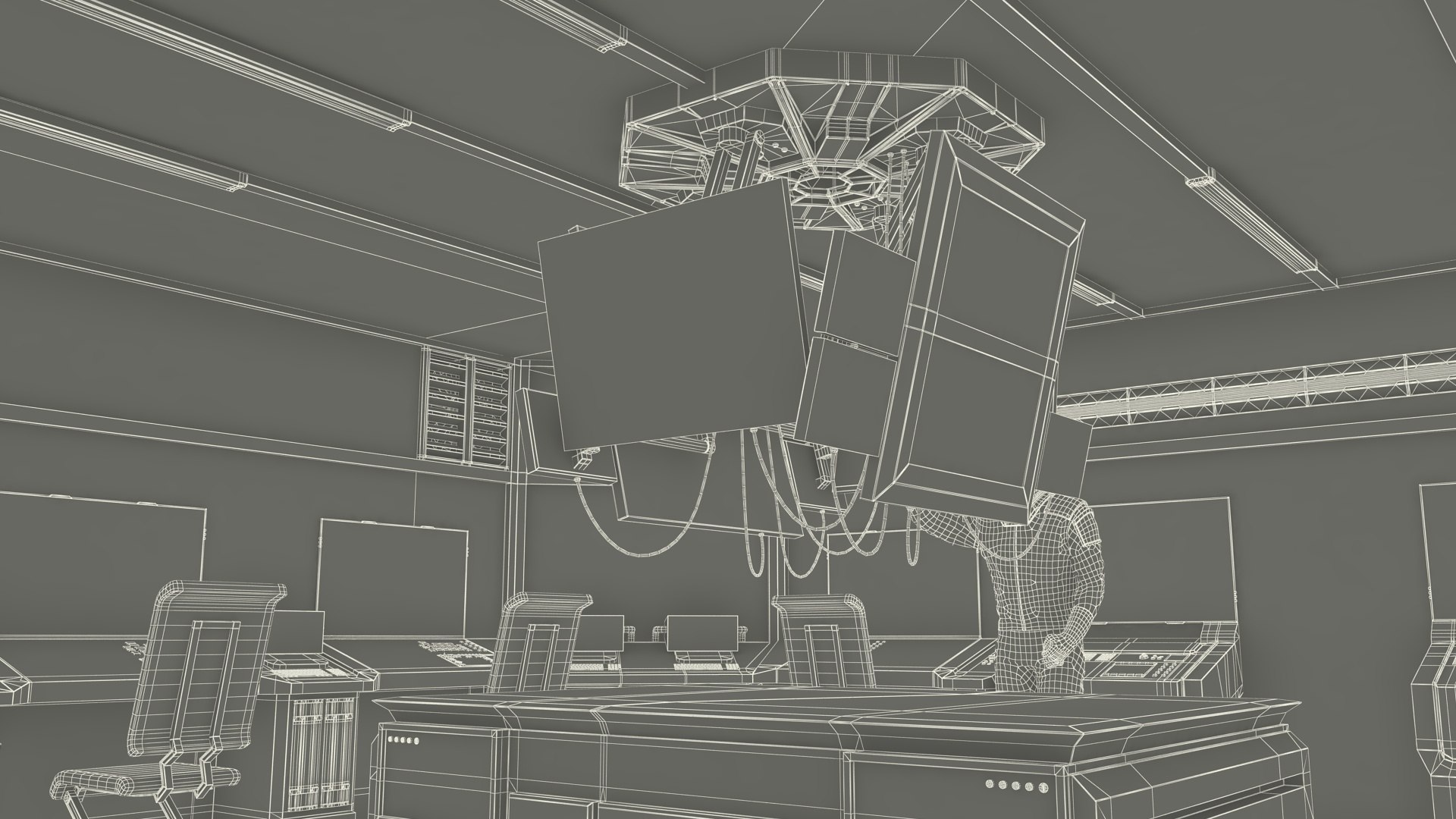 3D Command Room With Operators Red - TurboSquid 2258832