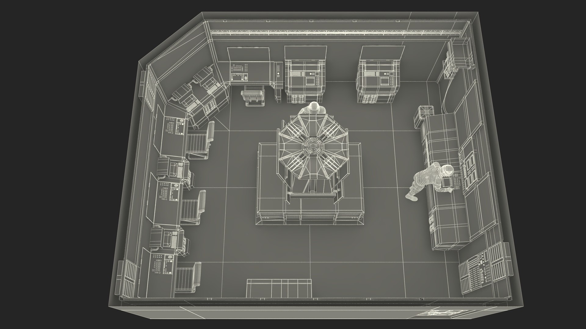 3D Command Room With Operators Red - TurboSquid 2258832