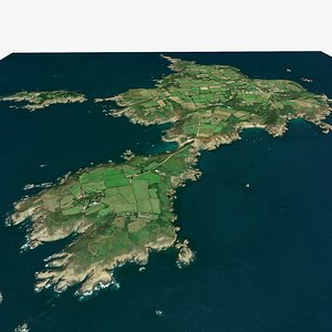 3D Sark Island Sovereign State United Kingdom model