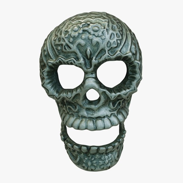 Metallic Skull figurine 3D model