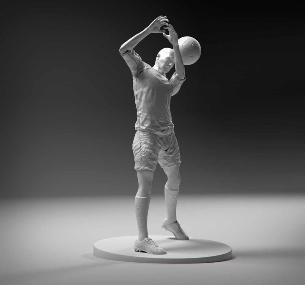 stl footballer 3d model
