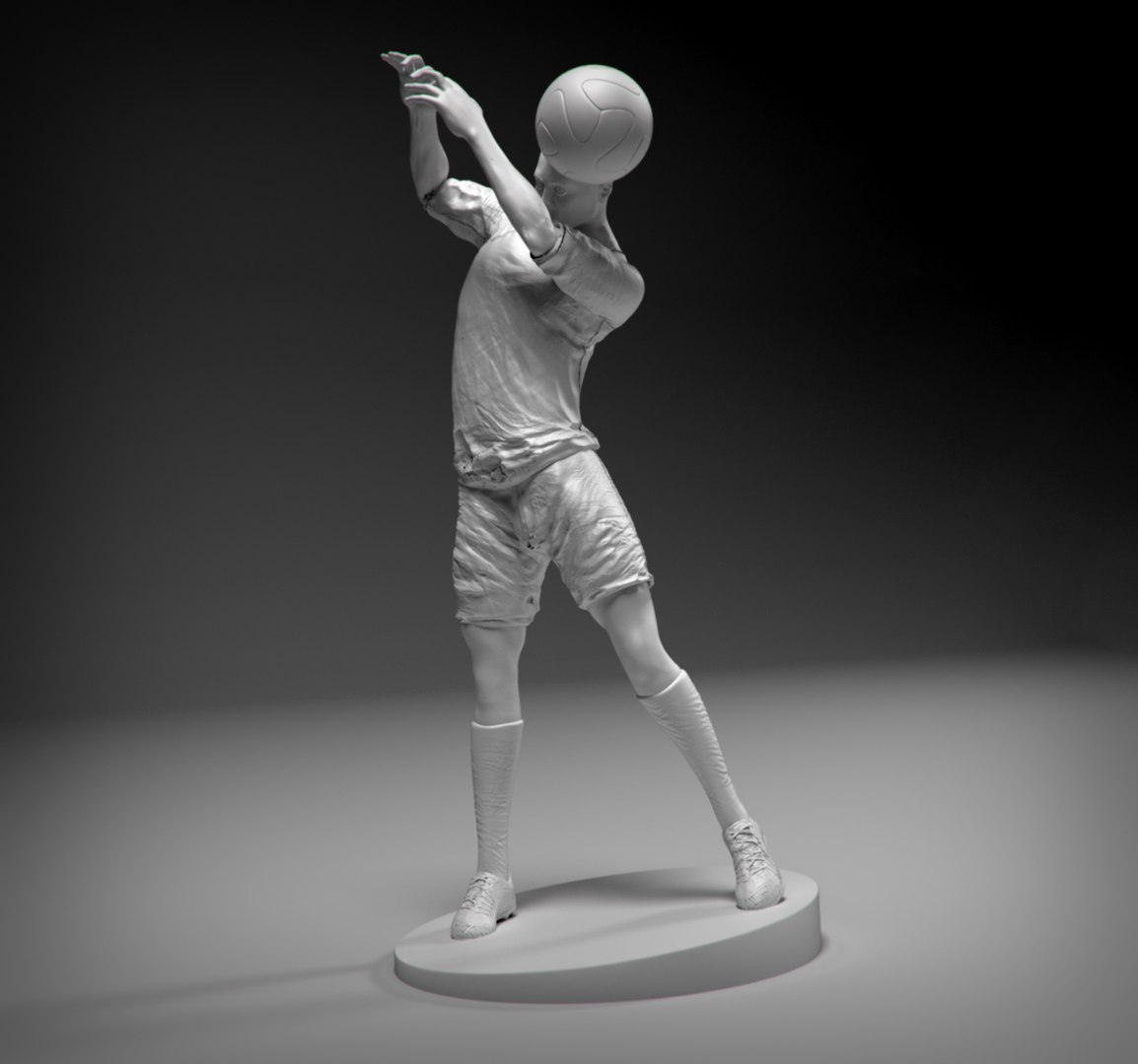 stl footballer 3d model