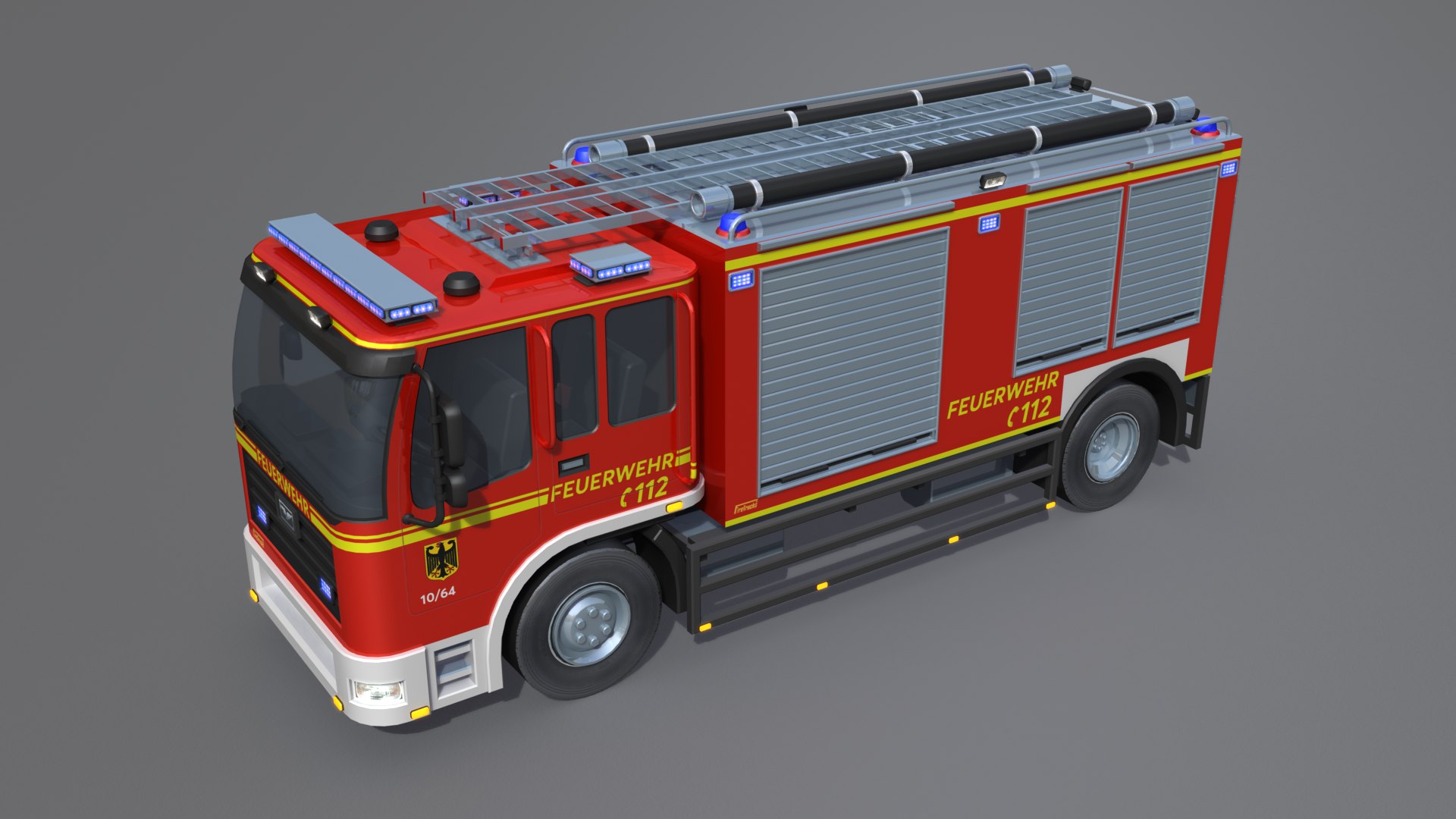 German Firetruck 3D Model - TurboSquid 1475041