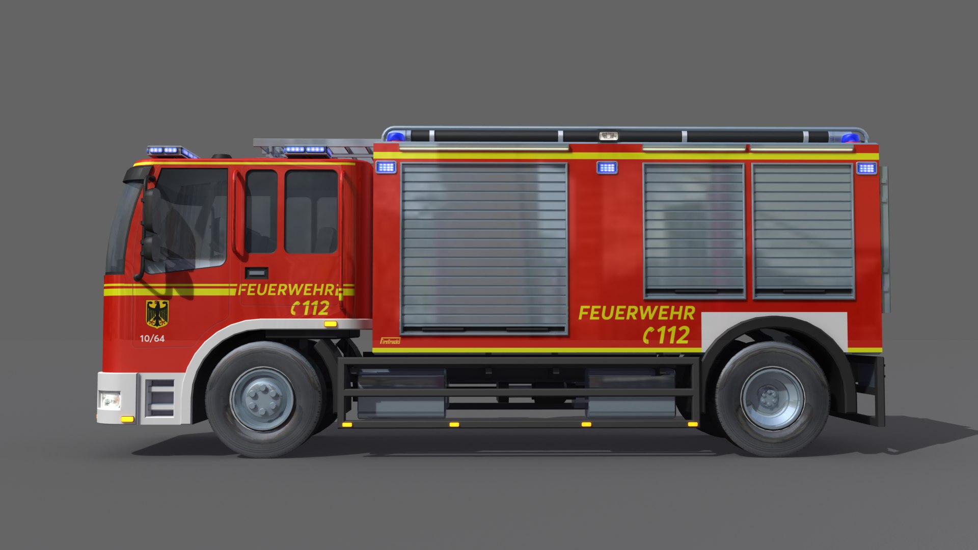 German Firetruck 3D Model - TurboSquid 1475041