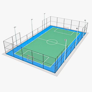 3D model Soccer 5 court 01