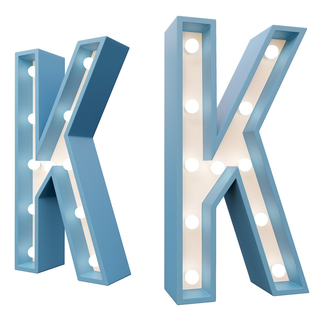 3D Model Marquee Letter K Led Glow Sign 3dmodel - TurboSquid 1973834