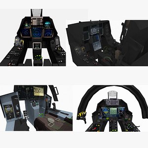 3D model US air force cockpit collection