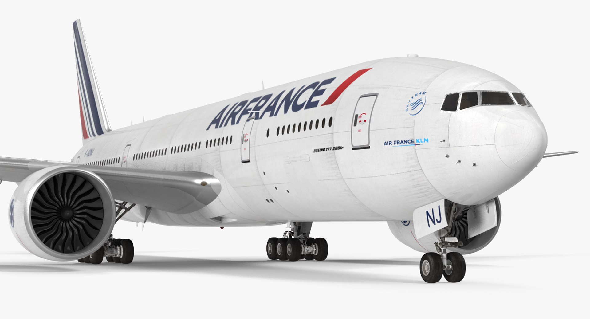 Boeing 777 200LR Air France 3D Model 3D model preview