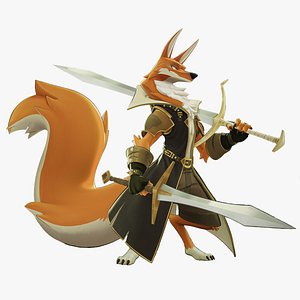 3D Sellsword Fox Anim Rig model