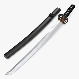 3d model wakizashi japanese short sword