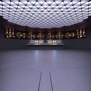 Sci-fi Control Room Interior 3D