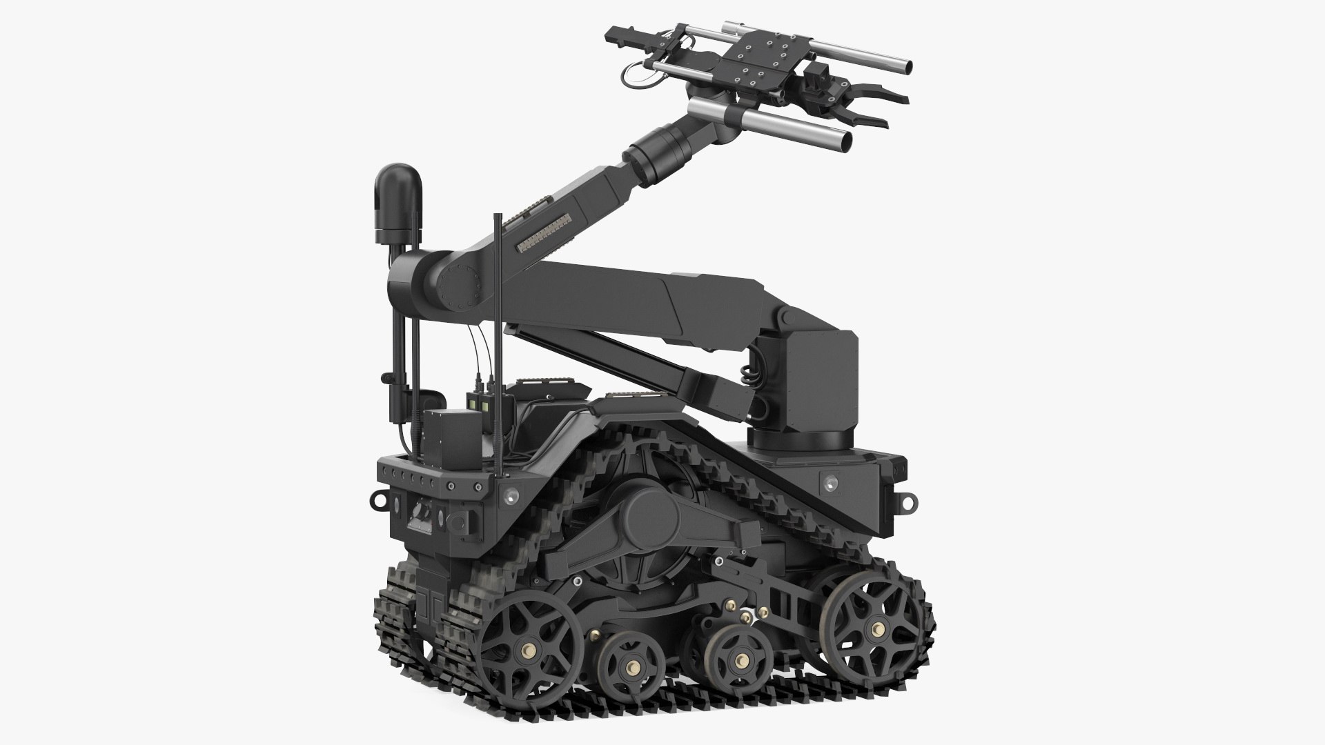 Multifunctional Robotic System Black Rigged 3D model preview