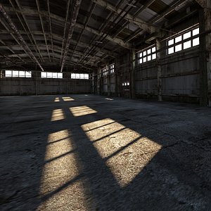 3D model Old Warehouse Industrial Interior 2