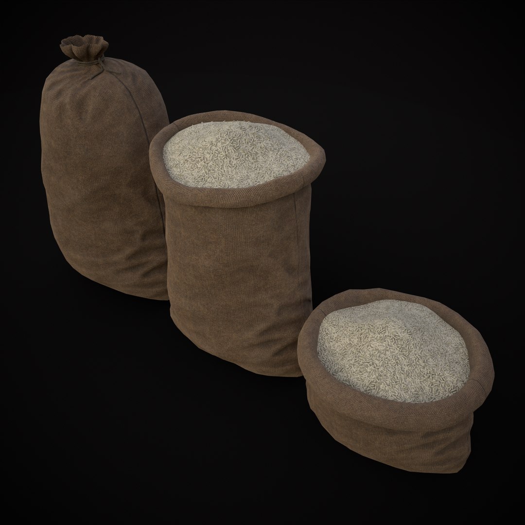 Burlap Sacks Of Rice Model - TurboSquid 2240617