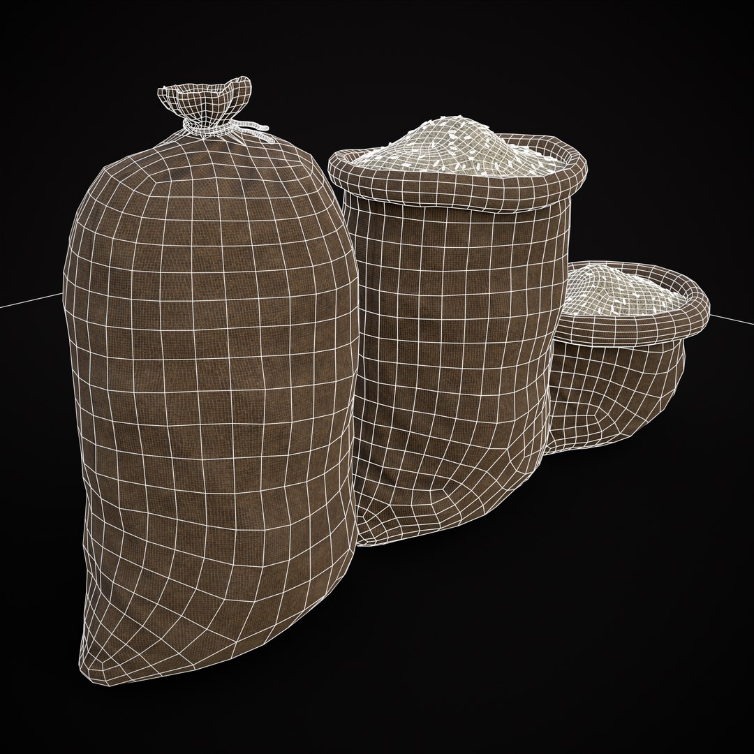 Burlap Sacks Of Rice Model - TurboSquid 2240617