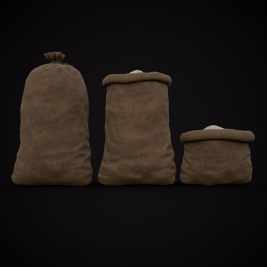 Burlap Sacks Of Rice Model - TurboSquid 2240617