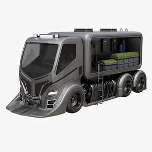 3D model Futuristic Landscaping Truck