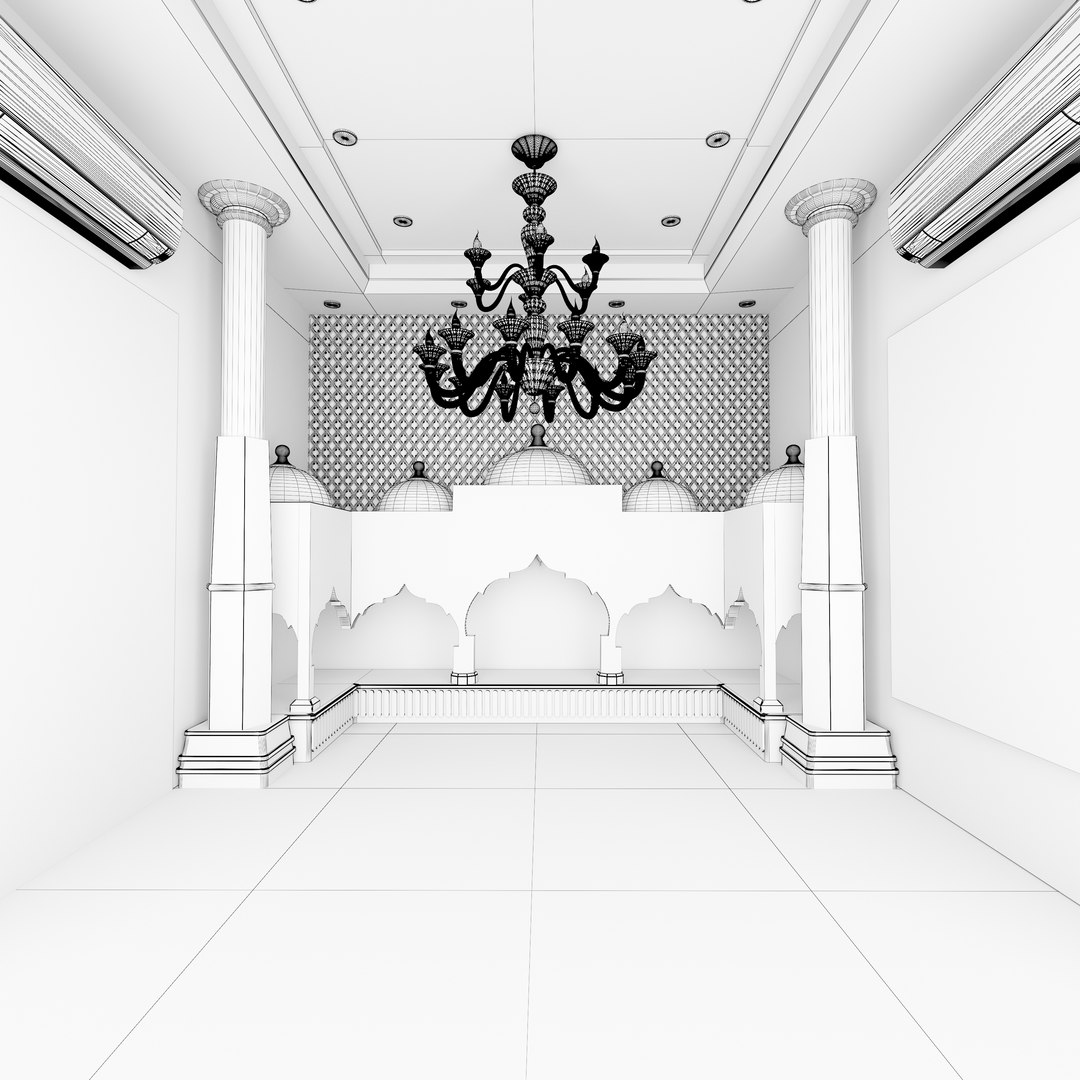 3D Worship Room - Pooja Temple Room - Interior- 3D Model Ready To ...