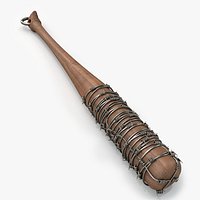 Baseball Bat with Barbwire