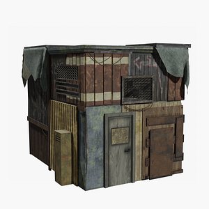 Rusty building warehouse abandoned - Low poly realistic model