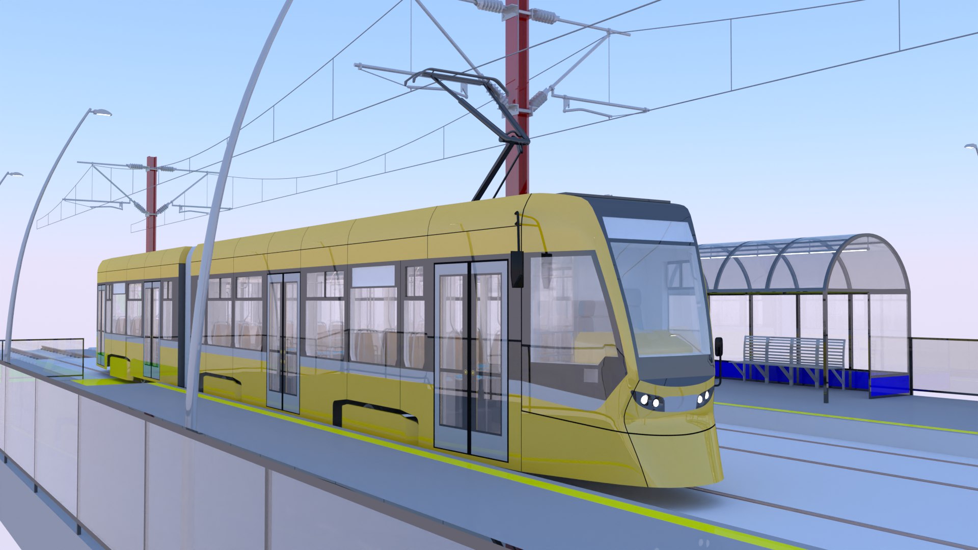 3D Stadler Tram Stop II TurboSquid 2151474