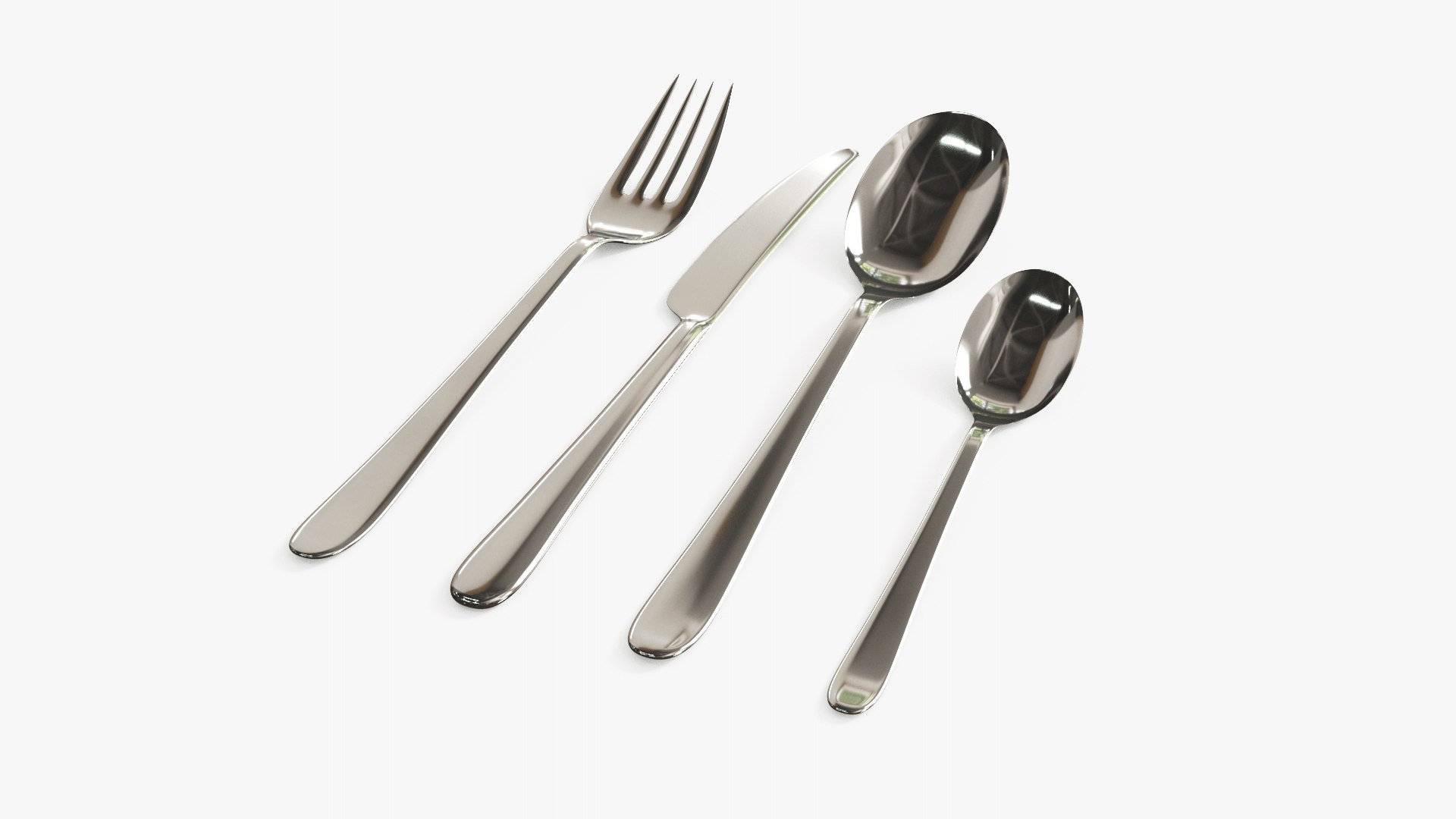 Flatware Set 3D Model - TurboSquid 1493733