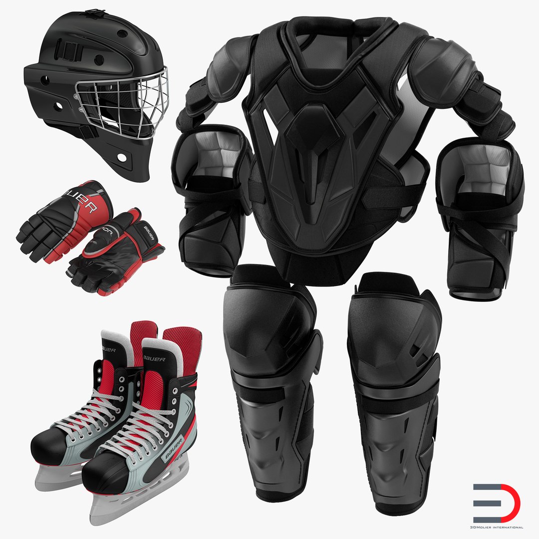 Hockey Protective Gear Kit 3 3D model preview