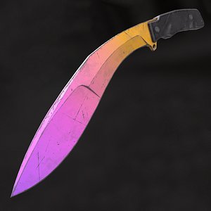 knife fox extreme tactical KUKRI low poly fade
