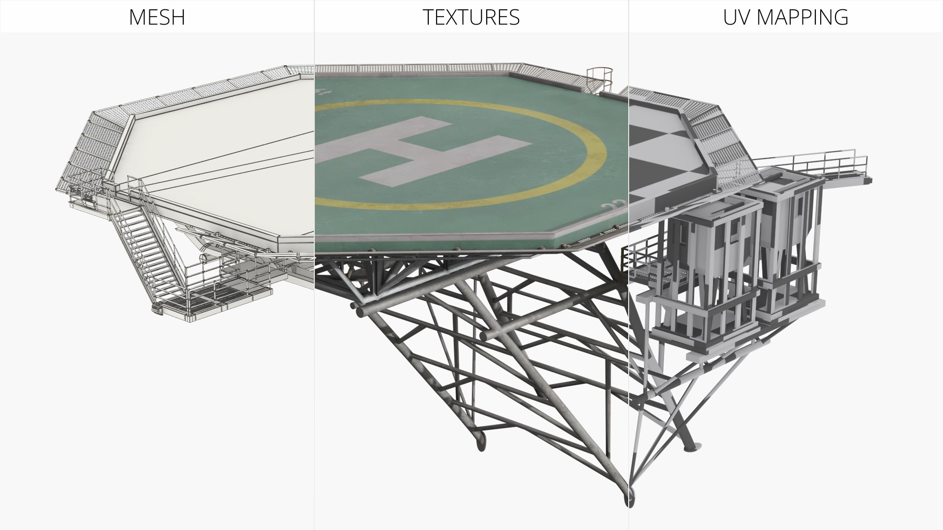 3D Jack Up Rig Helipad Landing Platform https://p.turbosquid.com/ts-thumb/9U/bfpDkm/Xx/jack_up_rig_helipad_landing_platform_010/jpg/1776188126/1920x1080/fit_q87/6310159bb2f8cec4199be2761c8e9a6a7affd7d7/jack_up_rig_helipad_landing_platform_010.jpg