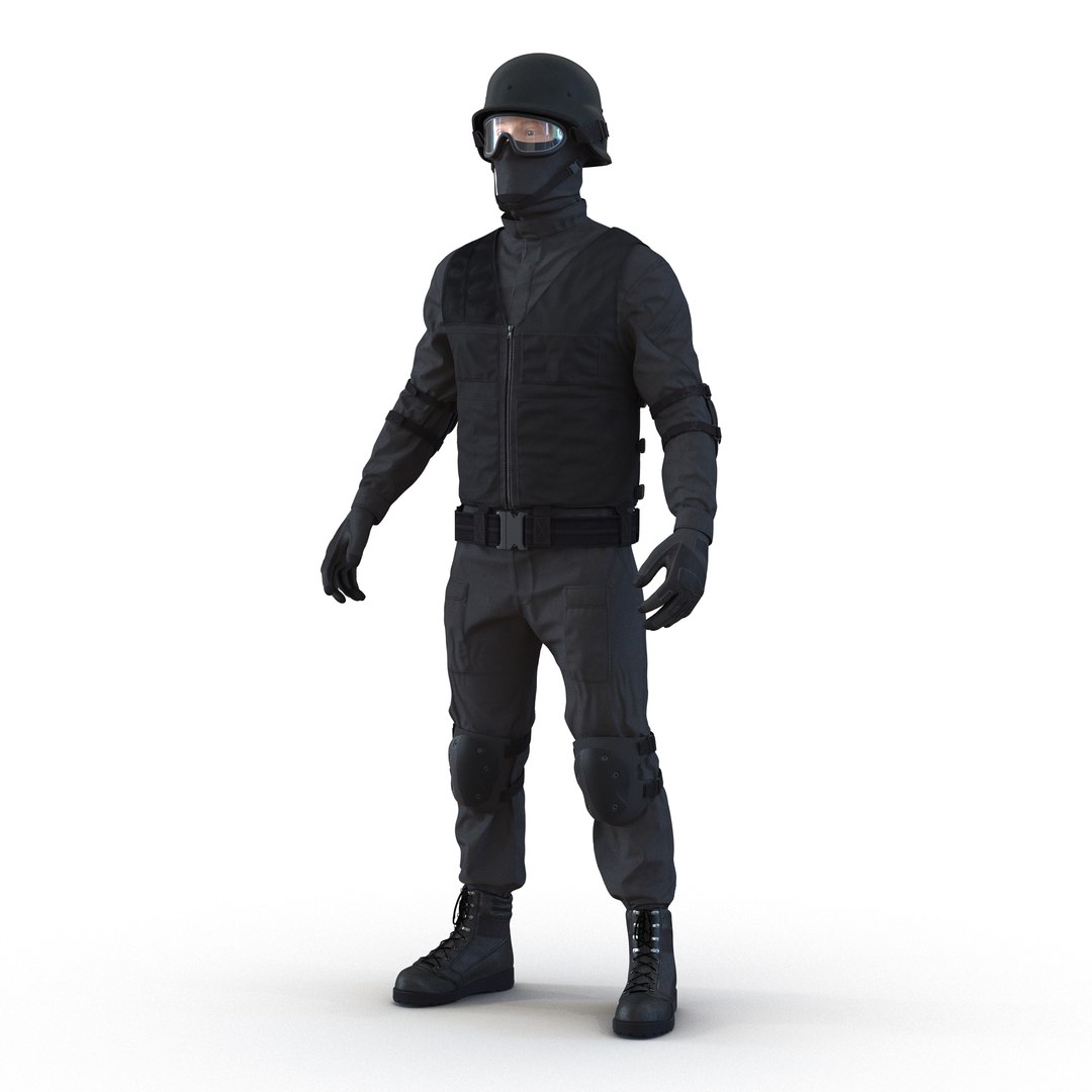 SWAT Man Rigged 2 3D model preview