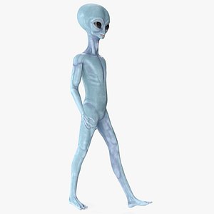 space alien walking pose 3D model