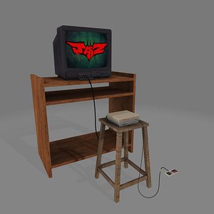 Vintage NES CRT TV Gaming Console 3D model