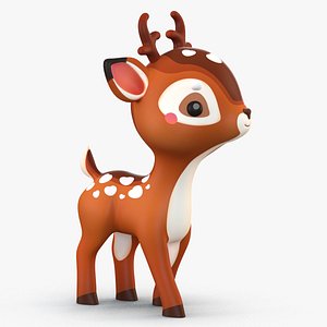 3D cute cartoon deer model