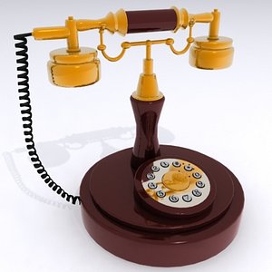 old fashion telephone antique 3d model