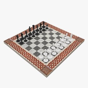 ornamental chess set 3d model