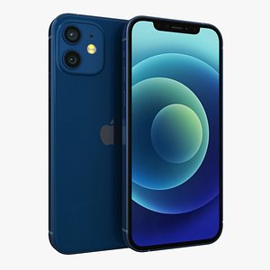 3D apple iphone 12 blue model