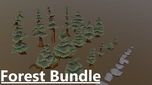 forest assets pine trees 3D model
