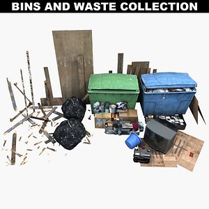 bins waste collections 3d model