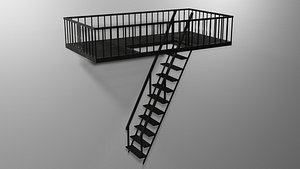 3D stairs unwraped blender model