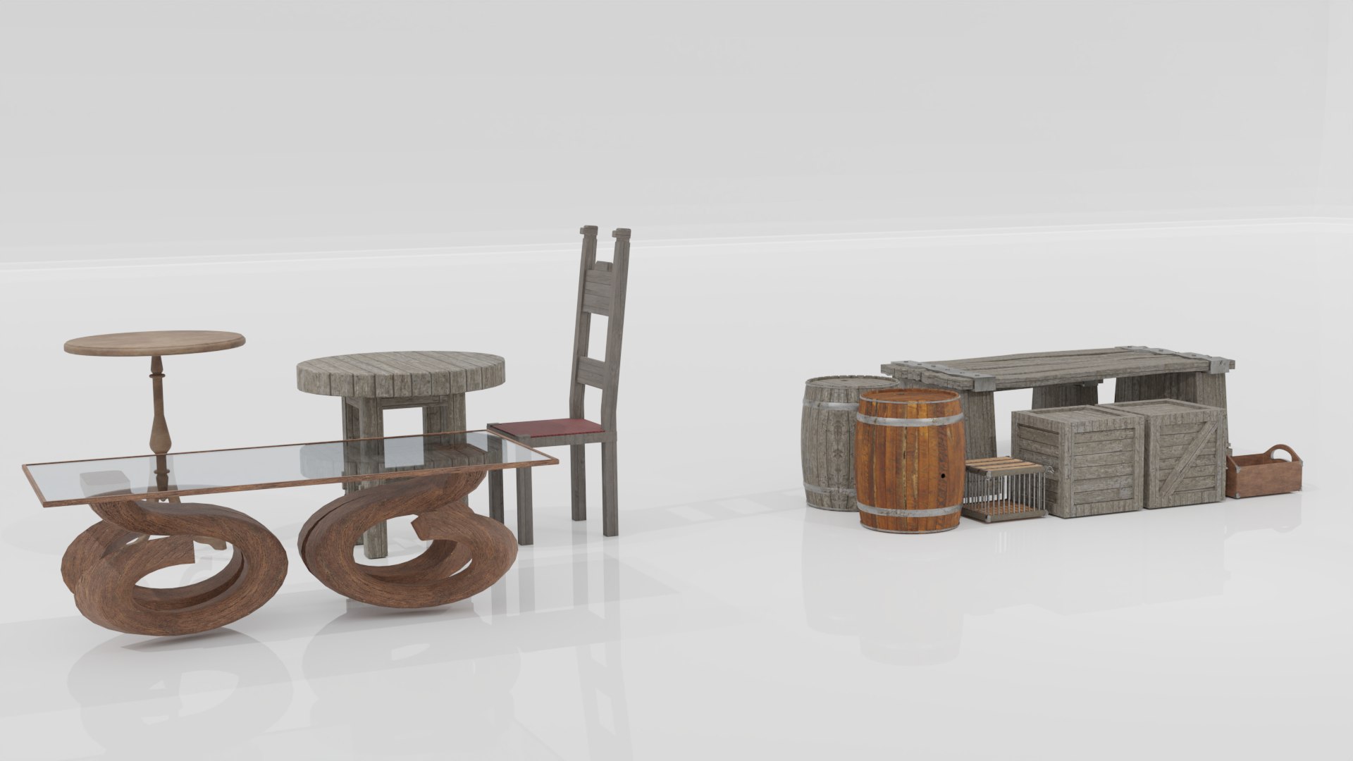 Medieval Pack Of Objects Model - TurboSquid 2170327
