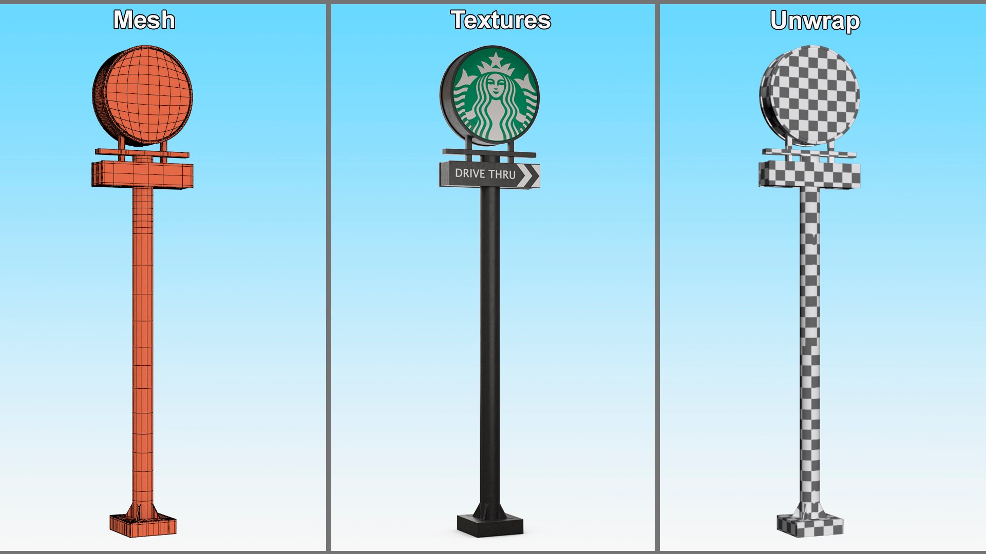 Tall Starbucks Drive Thru Signage 3D model https://p.turbosquid.com/ts-thumb/9V/DTspZ3/49/tallstarbucksdrivethrusignage3dsmodel007/jpg/1724871525/1920x1080/fit_q87/e39a691c9b3f56526ee15282138135c0b50fef2c/tallstarbucksdrivethrusignage3dsmodel007.jpg