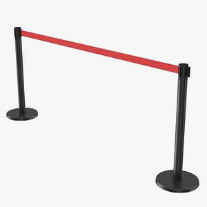 Black Flexibarrier Red Belt Stanchion